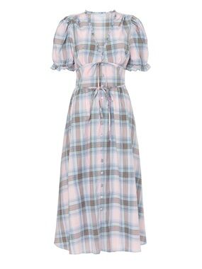 Hill House Home Sabrina Dress Plaid Midi Size XS